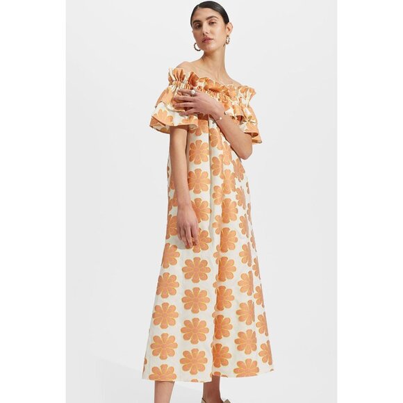 LA DoubleJ Dresses & Skirts - La DoubleJ Daisy Breakfast Dress Off Shoulder Jacquard